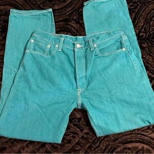 Men’s size 36x34 turquoise LEVIS 501 jeans